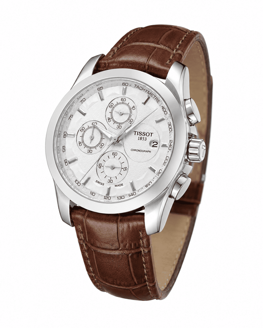Tissot 1853 Chronograph Classic Watch – Brown Alligator Leather Strap
