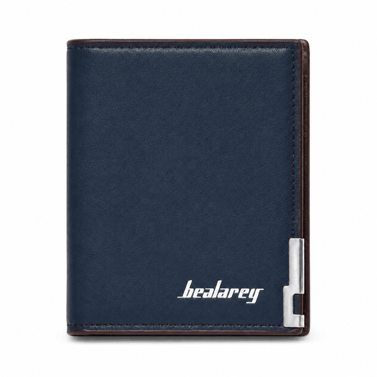 Bealrey Premium Blue Leather Wallet for Men | Minimalist Bifold Slim Pocket Wallet