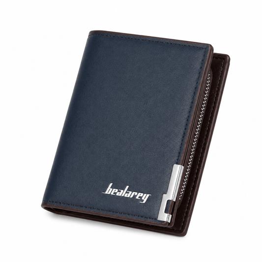 Bealrey Premium Blue Leather Wallet for Men | Minimalist Bifold Slim Pocket Wallet