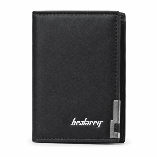 Healarey Genuine Black Leather Wallet for Men | Minimalist Bifold Slim Pocket Wallet
